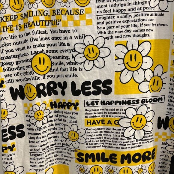 On Fire Graphic Tee - Yellow and Black Smiley Face - Picture 4 of 6